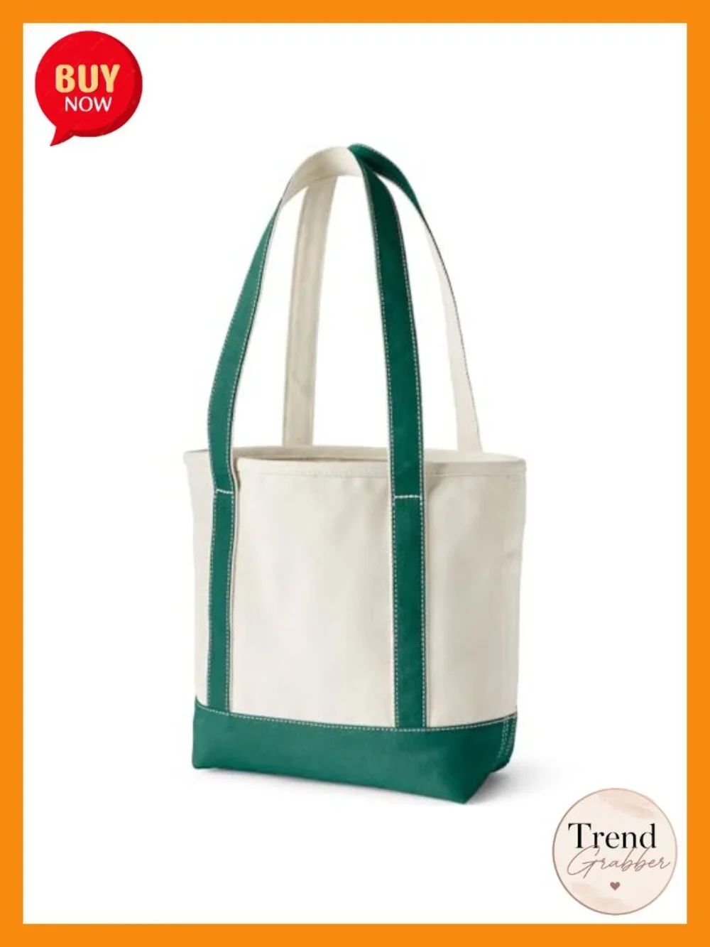 Medium Cotton Canvas Structured Open Top Tote with 5 Pockets
